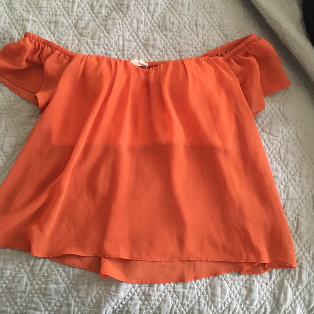 Burnt Orange off the shoulder top
